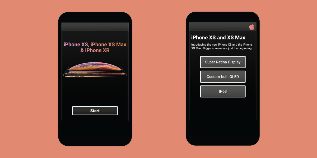 iPhone XS and XR course, intro and menu slides
